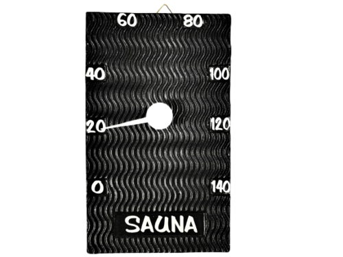 Aalto saunan lämpömittari musta