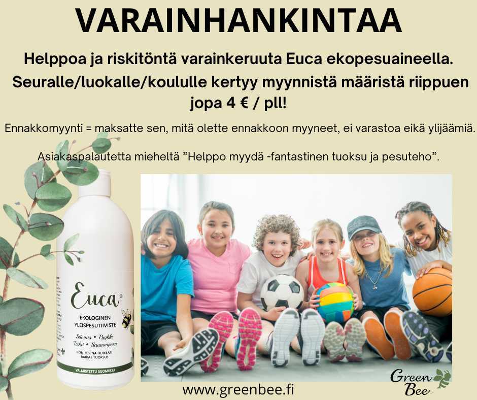 Varainhankintaa-euca-ekopesuaine-kotimainen-yleispesuaine-greenbee.fi